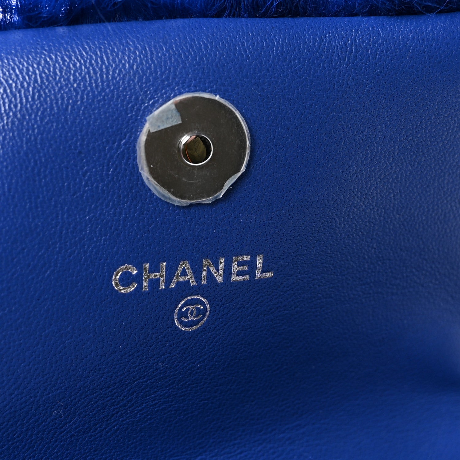 Chanel Shearling Lambskin CC Hook Card Holder Blue 6 of 9