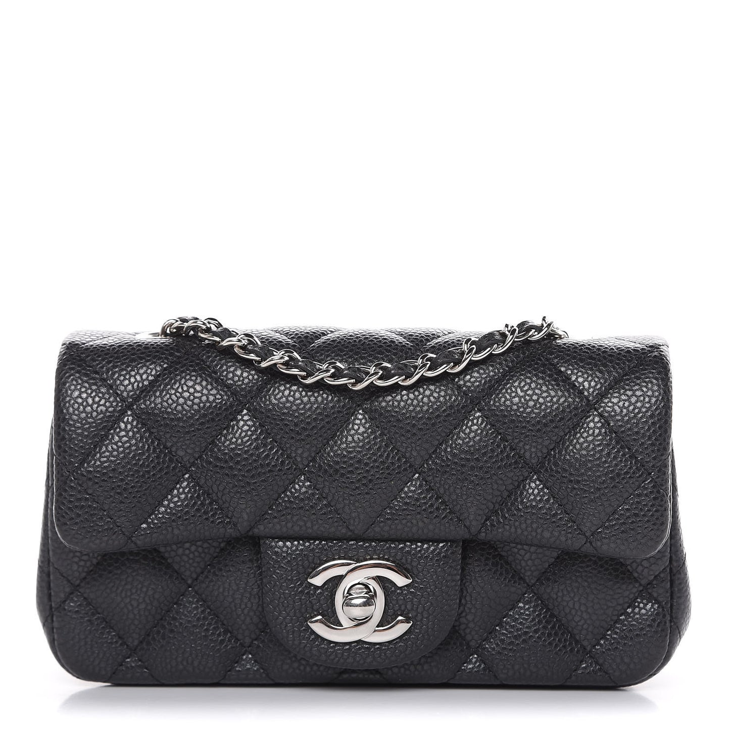 Metallic Caviar Quilted Extra Mini Flap Black