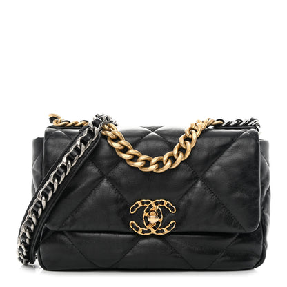 Chanel Goatskin Quilted Medium Chanel 19 Flap Black 1 of 12