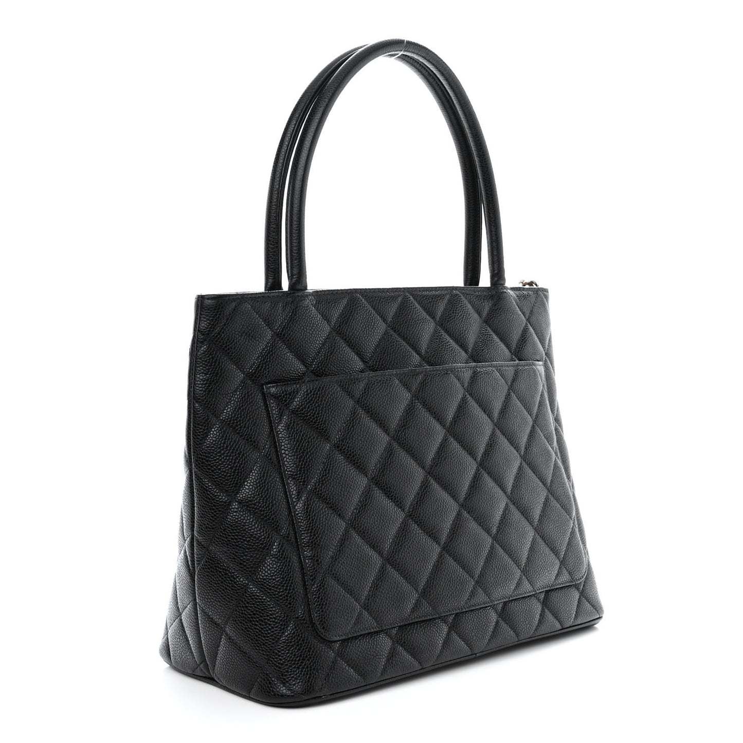 Caviar Quilted Medallion Tote Black