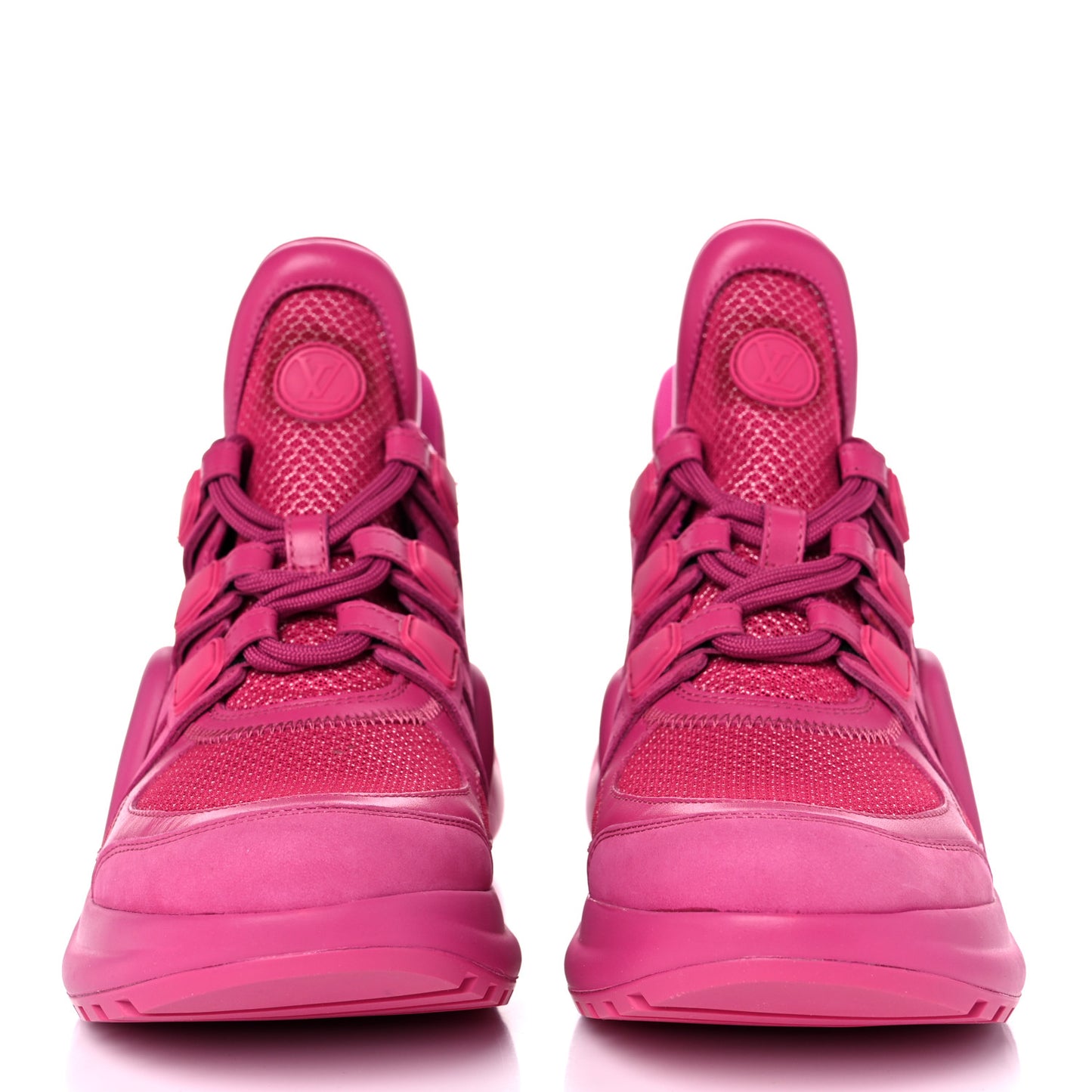 Calfskin Technical Nylon LV Archlight Sneakers 36.5 Rose Pop