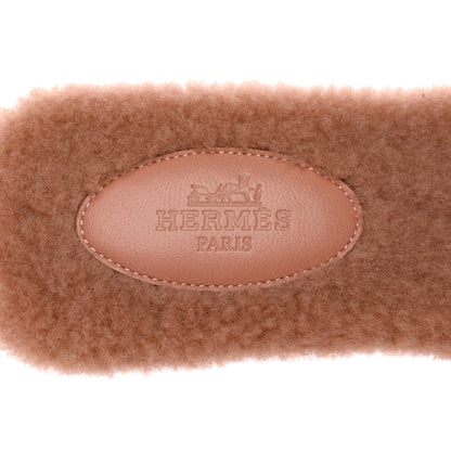Hermes Woolskin Oran Sandals 37.5 Rose Aube 7 of 11