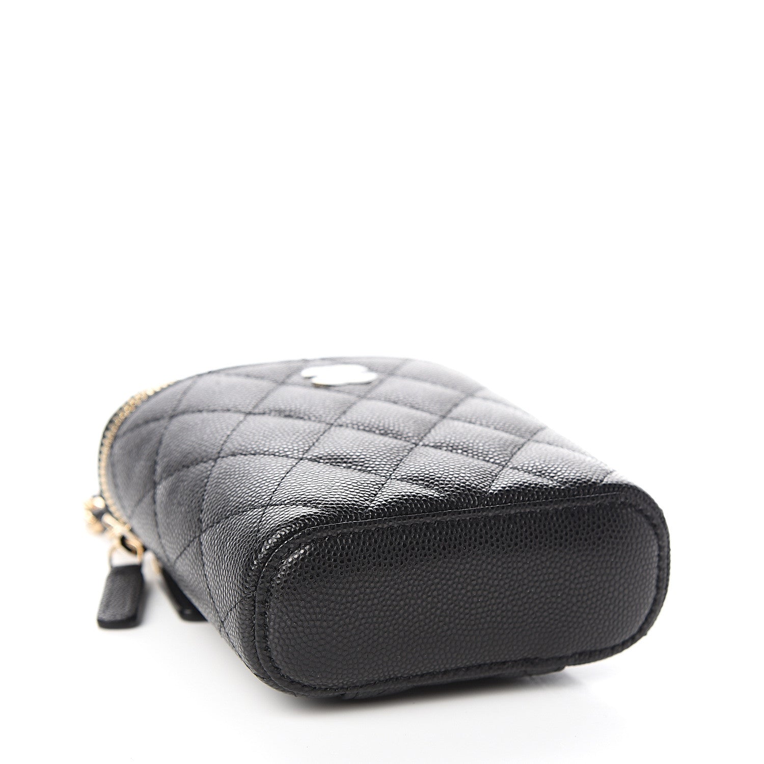 Chanel Caviar Quilted Small Vertical Coco Beauty Vanity Case With Chain Black 3 of 10