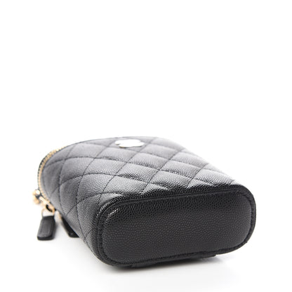 Chanel Caviar Quilted Small Vertical Coco Beauty Vanity Case With Chain Black 3 of 10