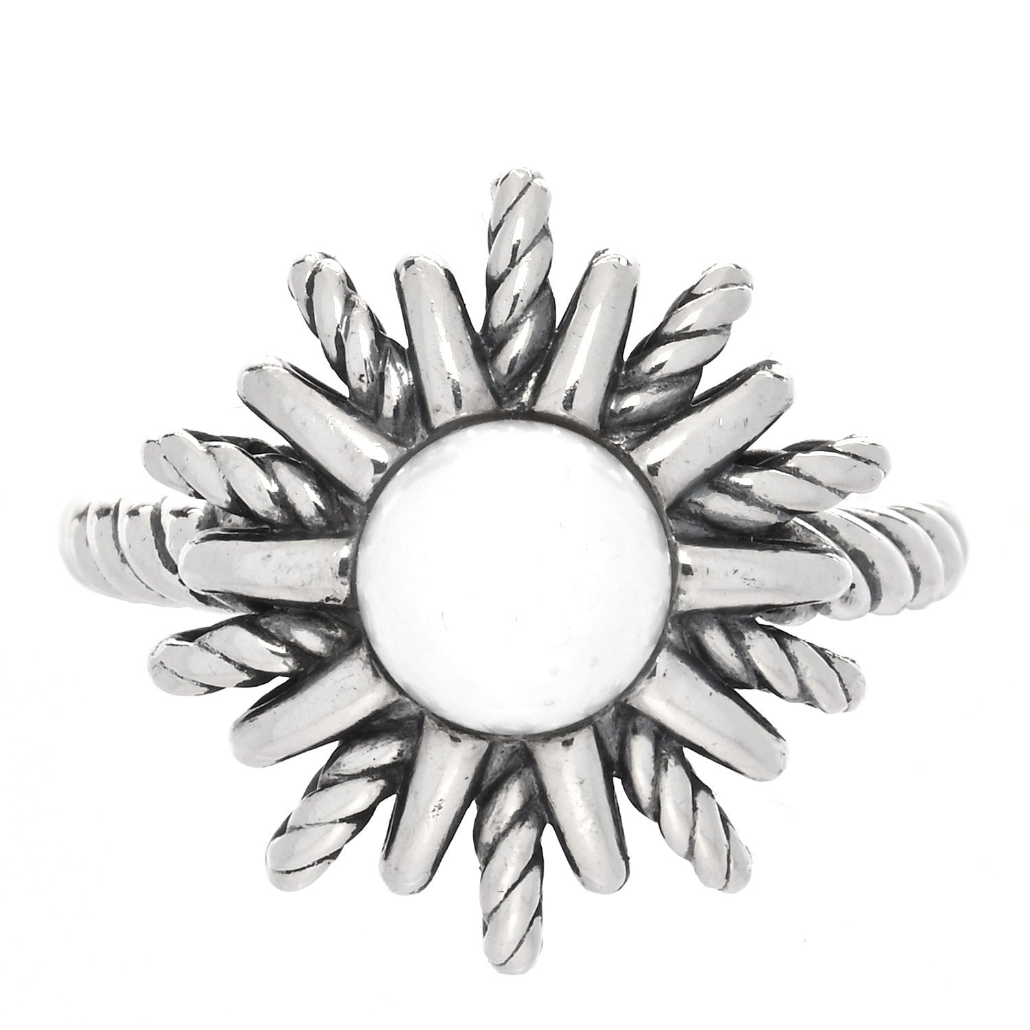 David Yurman Sterling Silver Pearl 19mm Starburst Ring 54 7 1 of 3