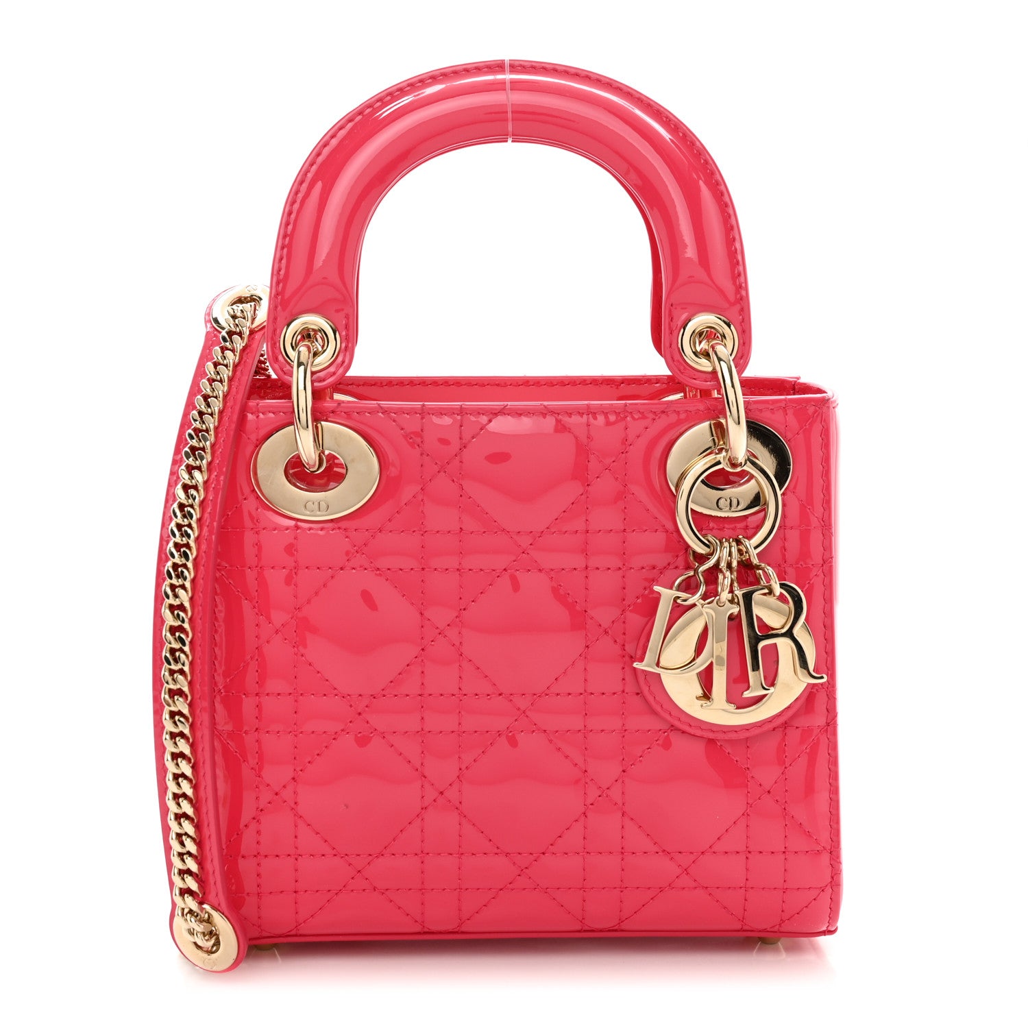 Christian Dior Patent Cannage Mini Lady Dior Pink 1 of 10