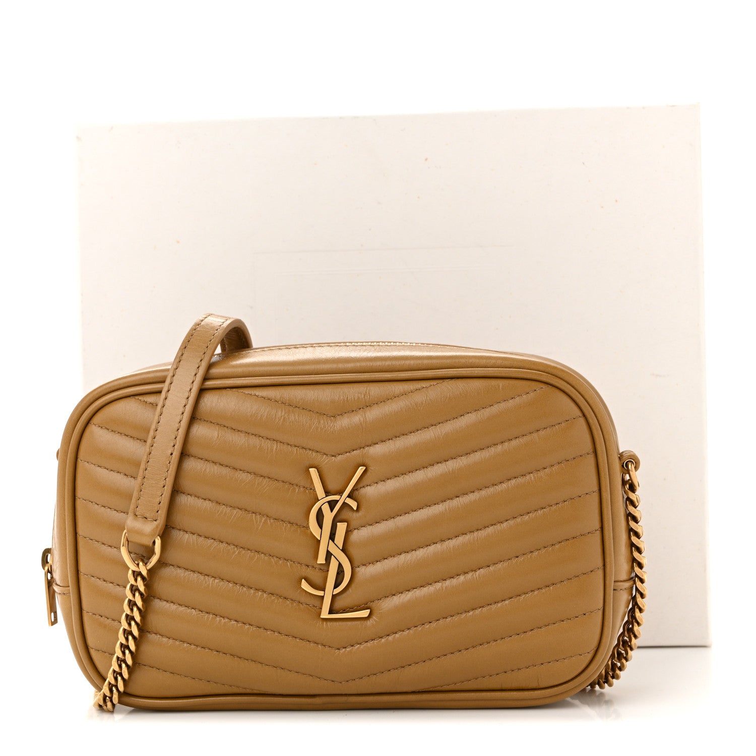 Saint Laurent Calfskin Matelasse Monogram Mini Lou Camera Bag Tabac Brown 11 of 11