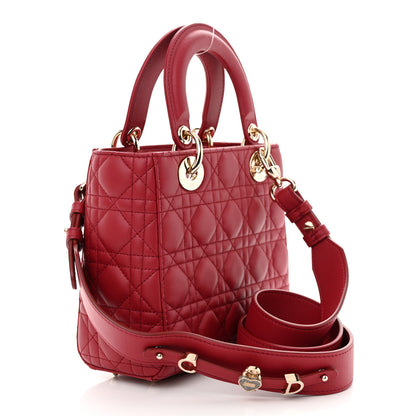 Christian Dior Lambskin Cannage Small My ABCDior Lady Dior Red 3 of 10
