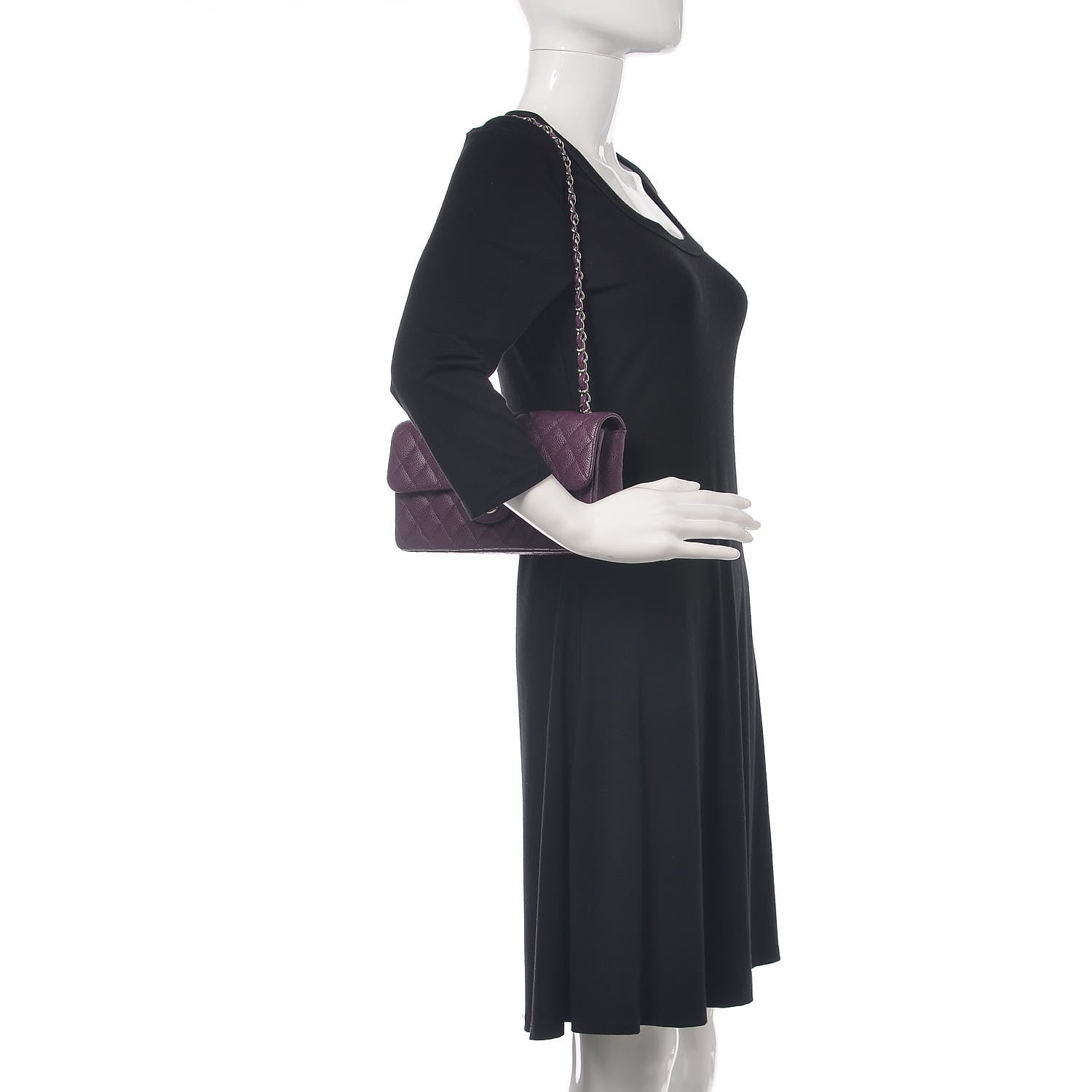 Chanel Caviar Quilted East West Flap Purple 2 of 12