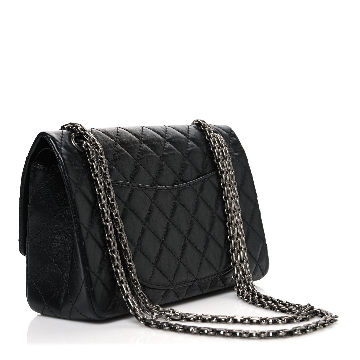 Aged Calfskin Quilted 2.55 Reissue 225 Flap Black
