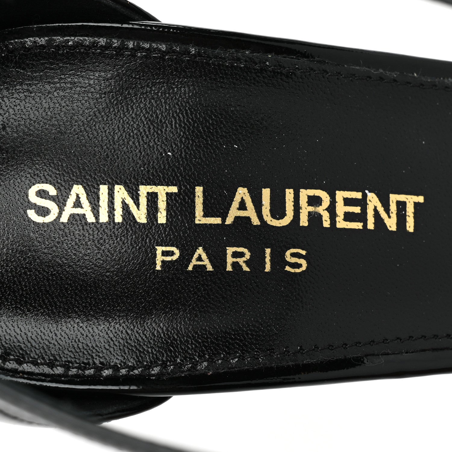Saint Laurent Patent Calfskin Opyum 85 Sandals 37.5 Black 7 of 10