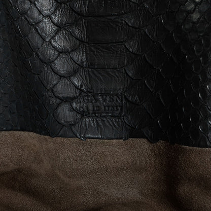 Bottega Veneta BOTTEGA VENETA Python Convertible Tote Bag Black 6 of 9