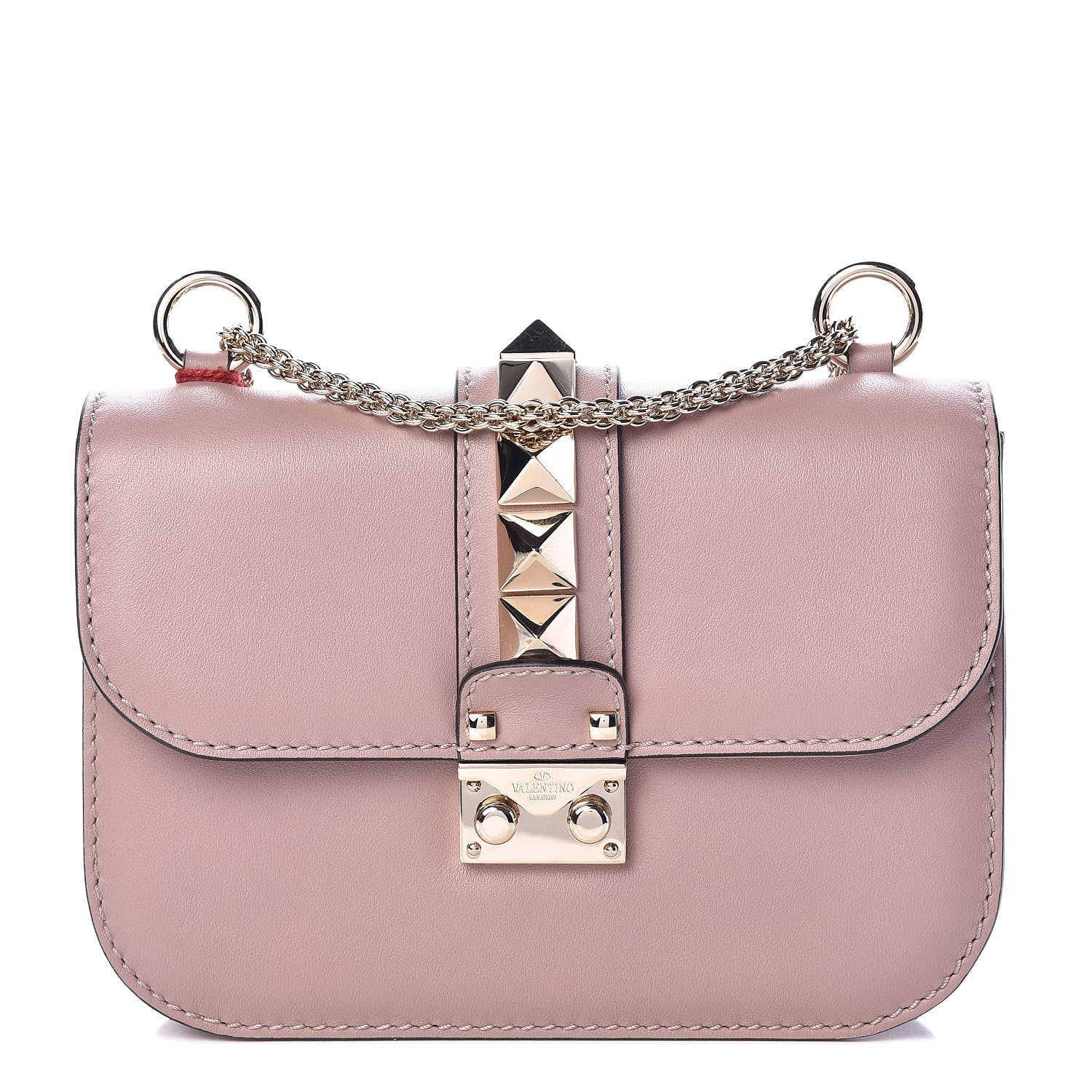 Valentino Garavani Vitello Small Glam Lock Rockstud Flap Poudre 1 of 9