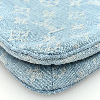 Louis Vuitton Monogram Denim Liv Pochette Sky Blue 9 of 10