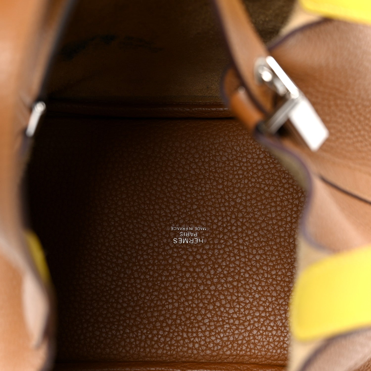Hermes Taurillon Clemence Swift Eclat Picotin Lock 18 PM Sesame Lime 4 of 10