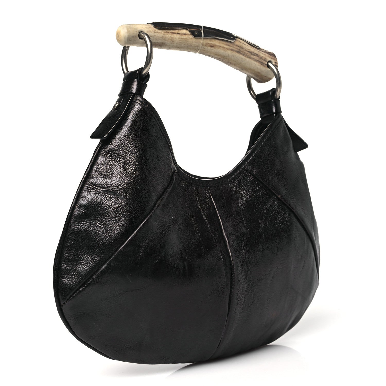 Saint Laurent Buffalo Horn Small Mombasa Hobo Dark Brown 3 of 10