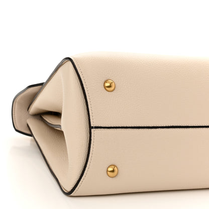 Salvatore Ferragamo Calfskin Medium Margot Top Handle Satchel Bone 9 of 12