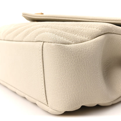 Saint Laurent Sheepskin Matelasse Chevron Monogram Medium College Bag Crema Soft 10 of 10