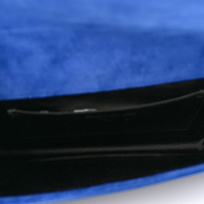 Saint Laurent Patent Calfskin Monogram Large Belle De Jour Clutch Royal Blue 5 of 7