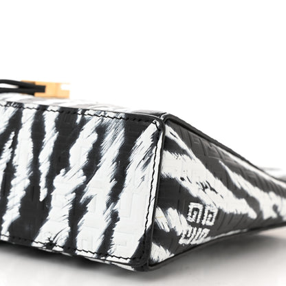 Givenchy Calfskin Logo 4G Embossed Mini Cut Out Shoulder Bag Black White 10 of 10