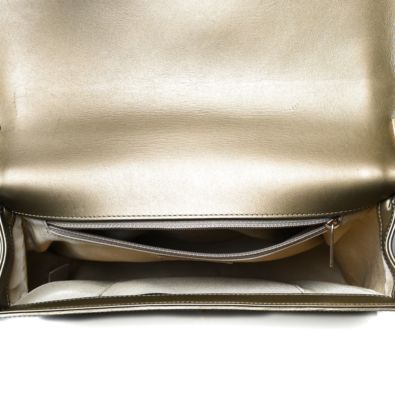 Chanel Metallic Patent Calfskin Quilted New Medium Boy Flap Gold 6 of 15
