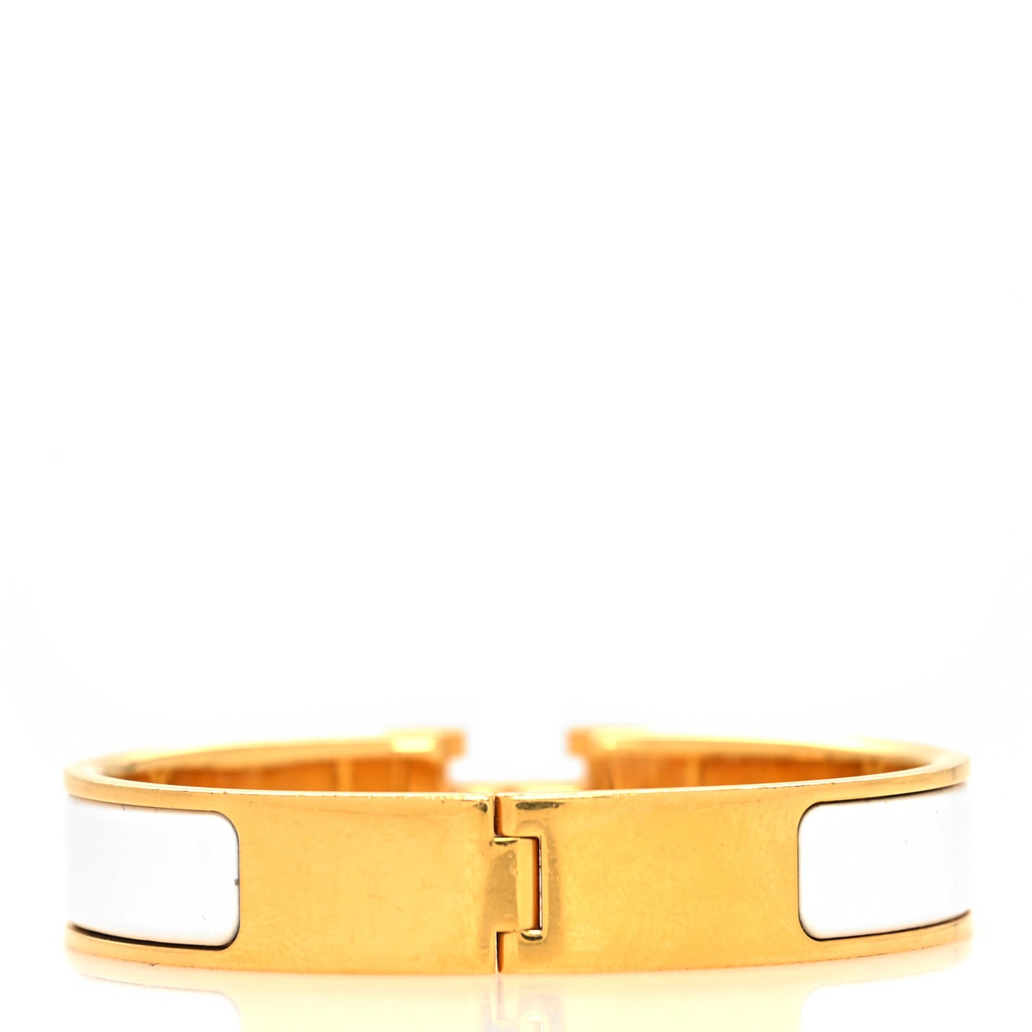 Enamel Narrow Clic Clac H Bracelet PM White