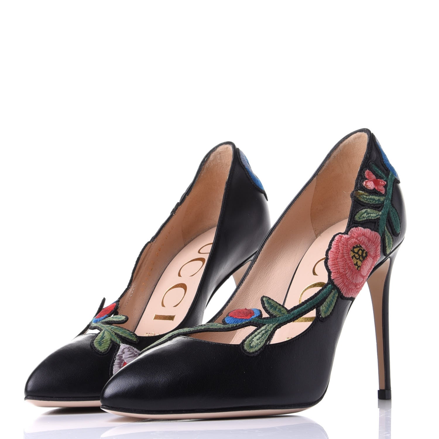Gucci Calfskin Ophelia High Heel Pumps 38.5 Black 3 of 11
