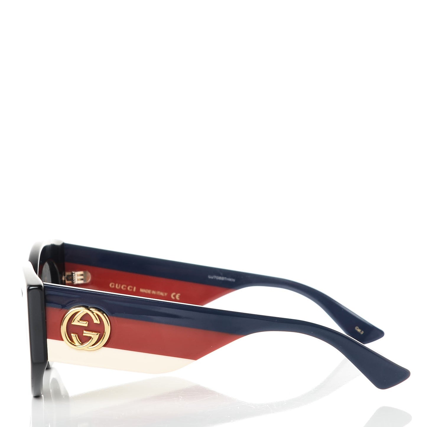 Acetate Oversized Rectangle Frame Web Sunglasses GG 0275/S Black