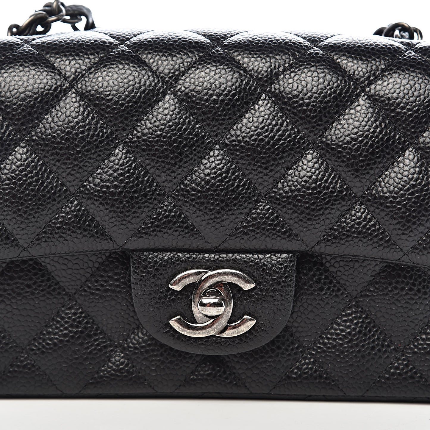 Caviar Quilted Mini Rectangular Flap Black