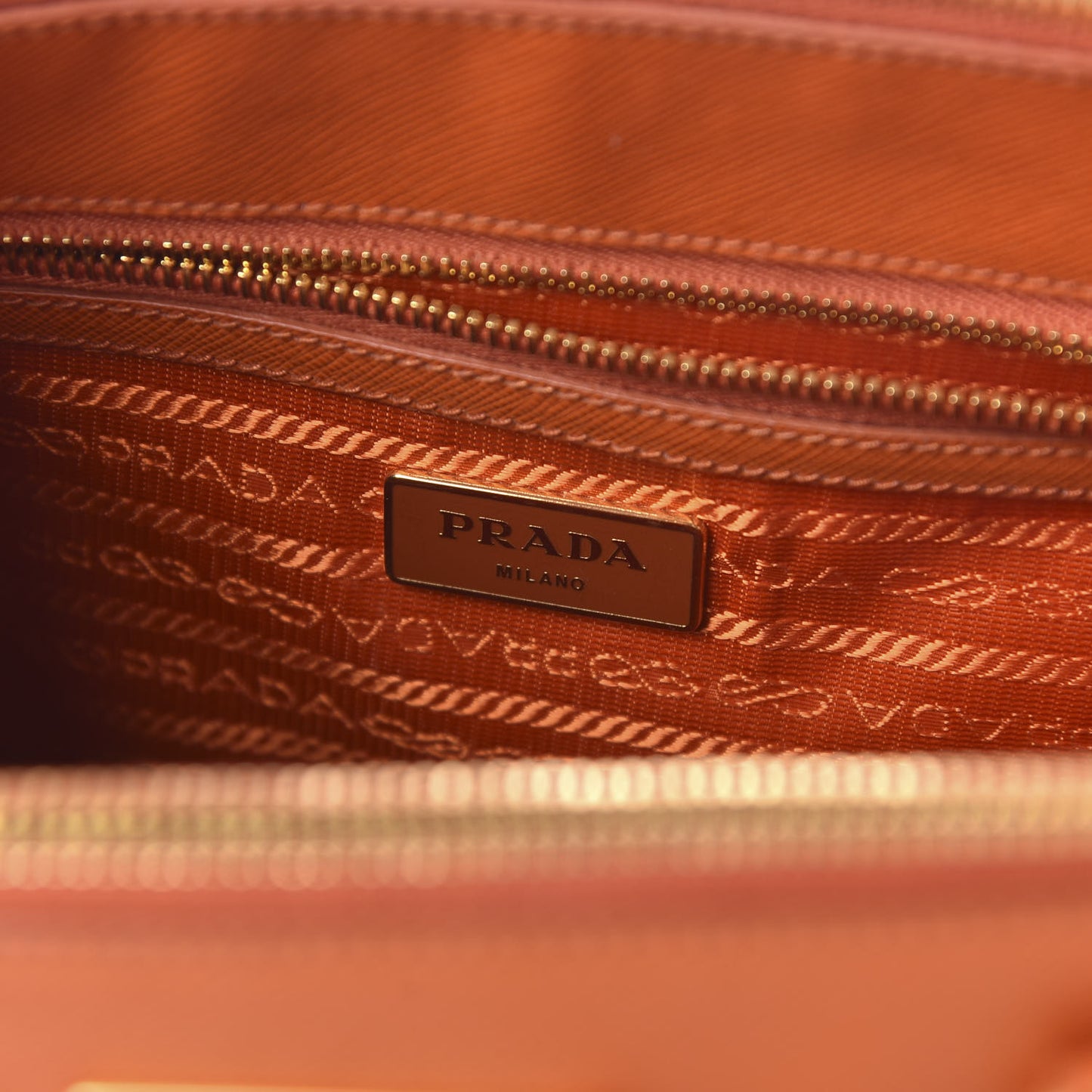 Saffiano Small Galleria Double Zip Tote Papaya