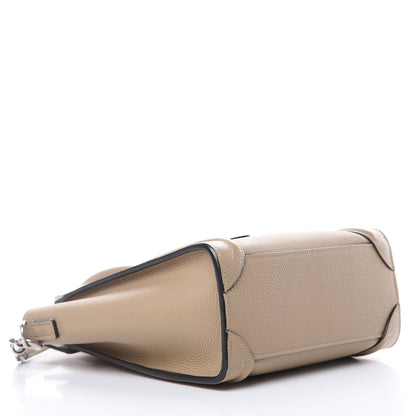 Celine Drummed Calfskin Nano Luggage Dune 4 of 12