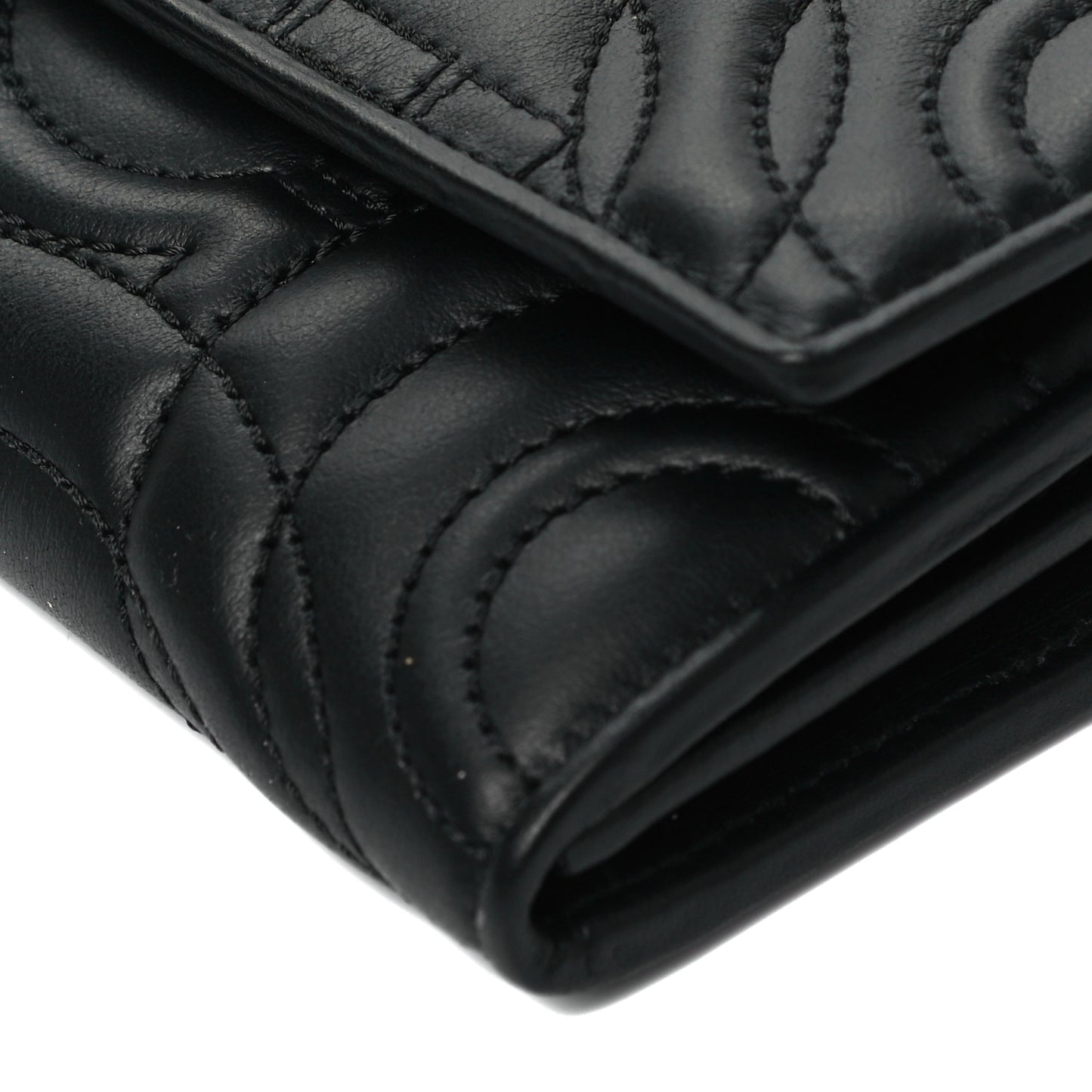 Calfskin Quilted Continental Wallet Black