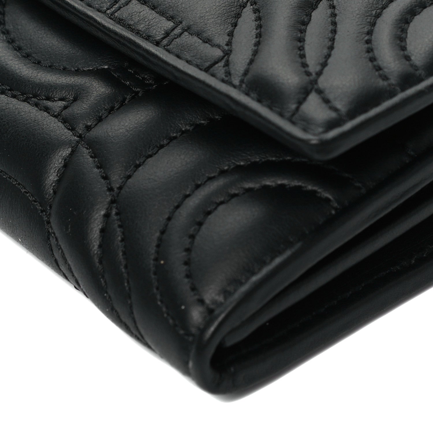 Salvatore Ferragamo Calfskin Quilted Continental Wallet Black 9 of 9
