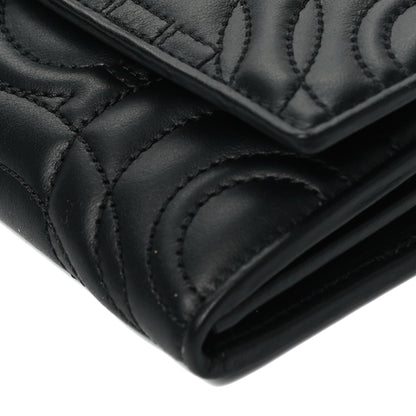 Salvatore Ferragamo Calfskin Quilted Continental Wallet Black 9 of 9