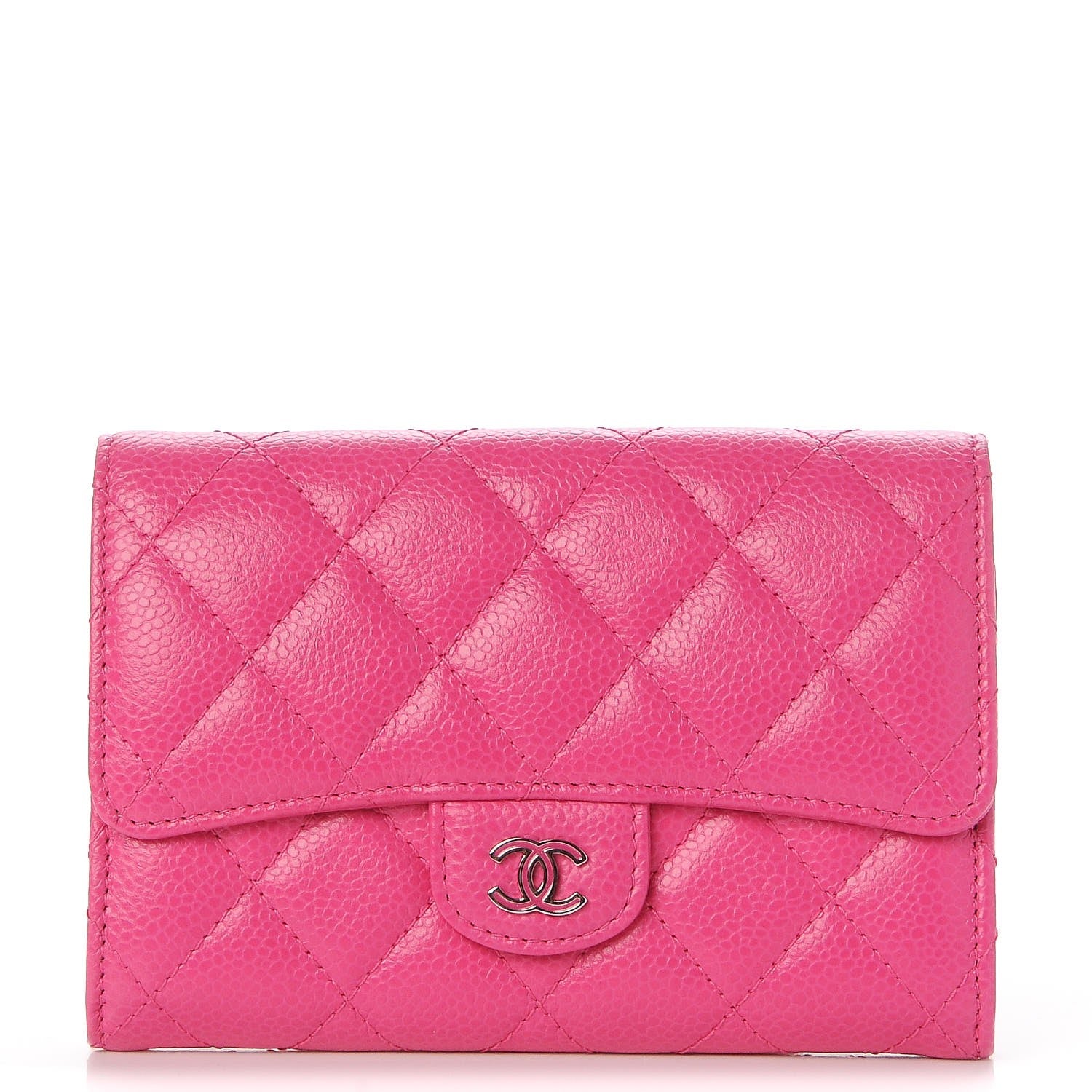 Chanel Caviar Quilted Small Flap Wallet Pink 1 of 7
