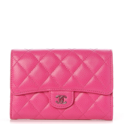 Chanel Caviar Quilted Small Flap Wallet Pink 1 of 7