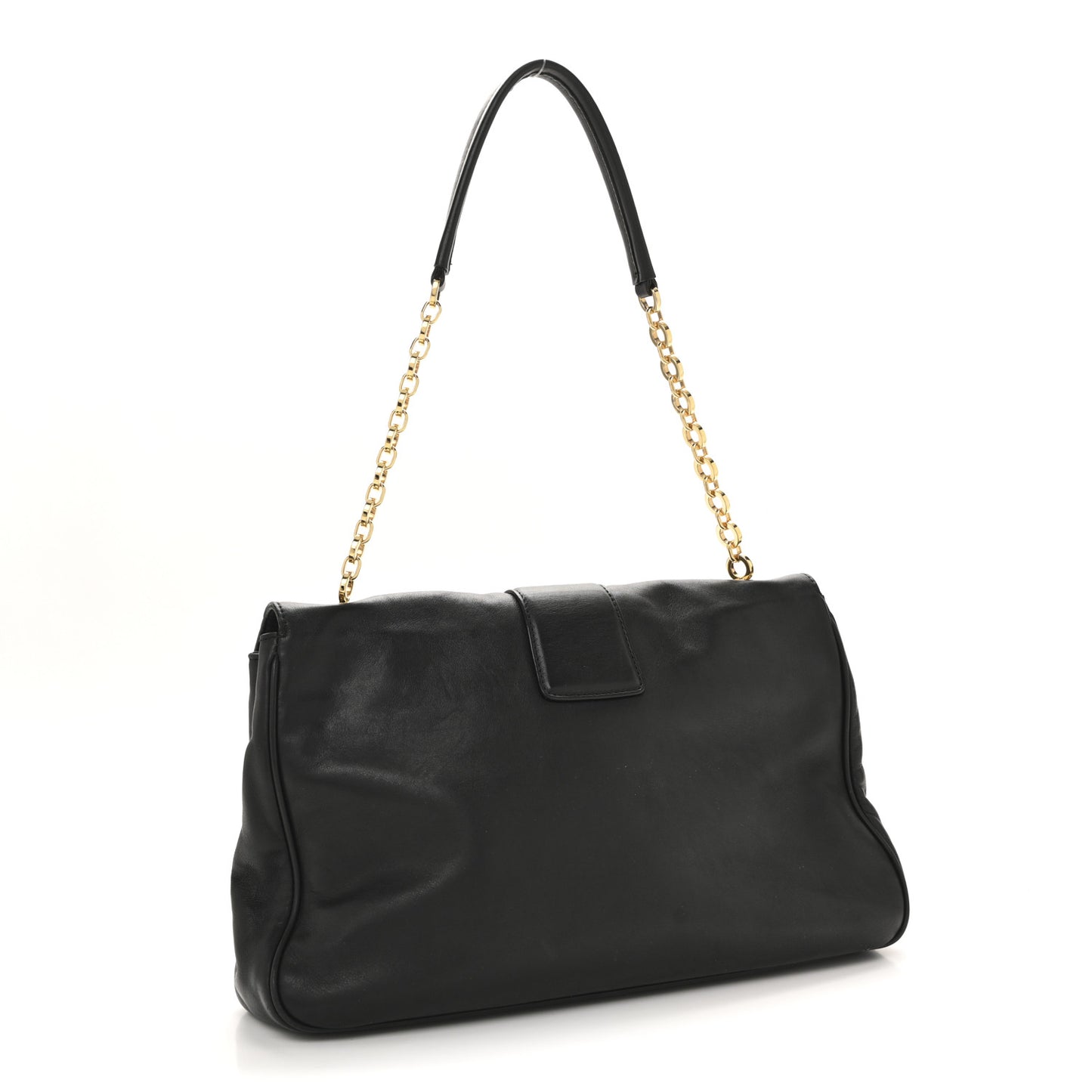 Calfskin Gancio Lock Shoulder Bag Black