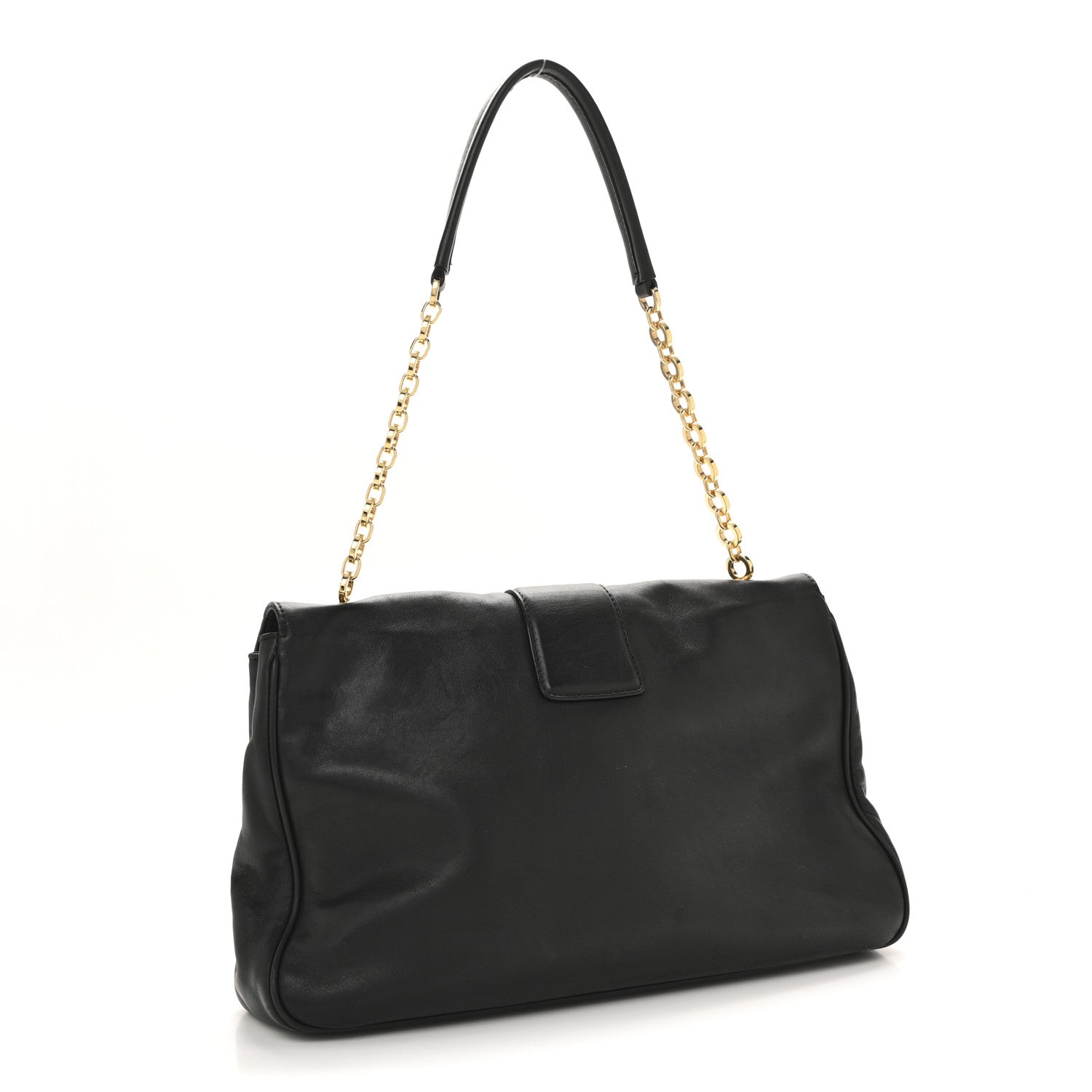 Salvatore Ferragamo Calfskin Gancio Lock Shoulder Bag Black 3 of 13