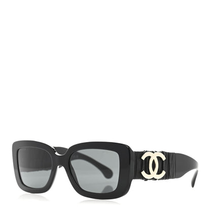 Chanel Acetate Calfskin Square Sunglasses 5473-Q Black 1 of 8