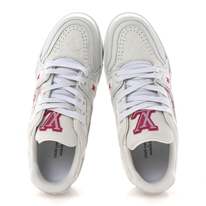 Louis Vuitton LV X TM Embossed Monogram Cherry Blossom LV Trainer Sneakers 37.5 White 2 of 10