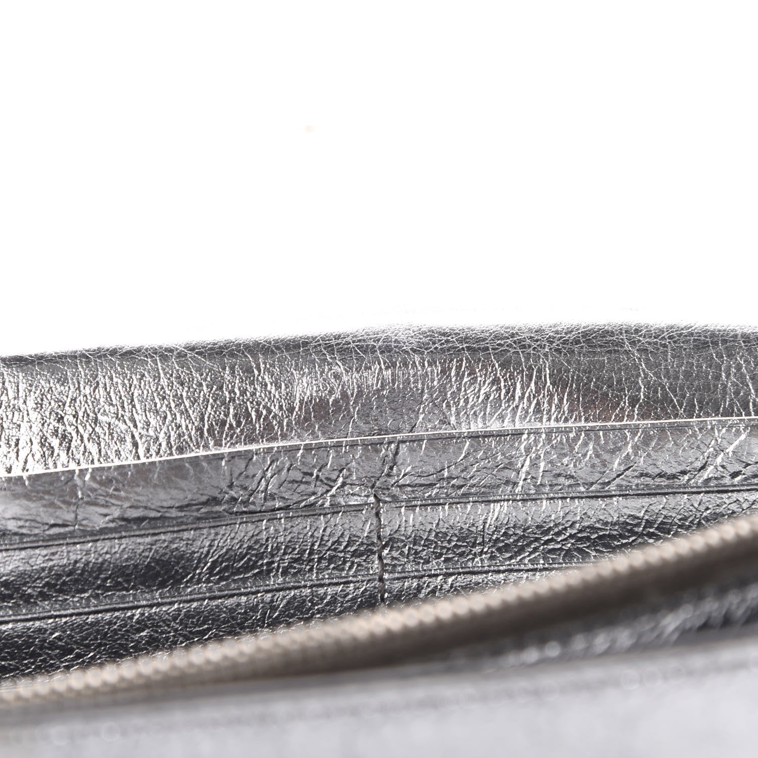 Saint Laurent Metallic Crinkled Calfskin Belle de Jour Chain Clutch Silver 8 of 9
