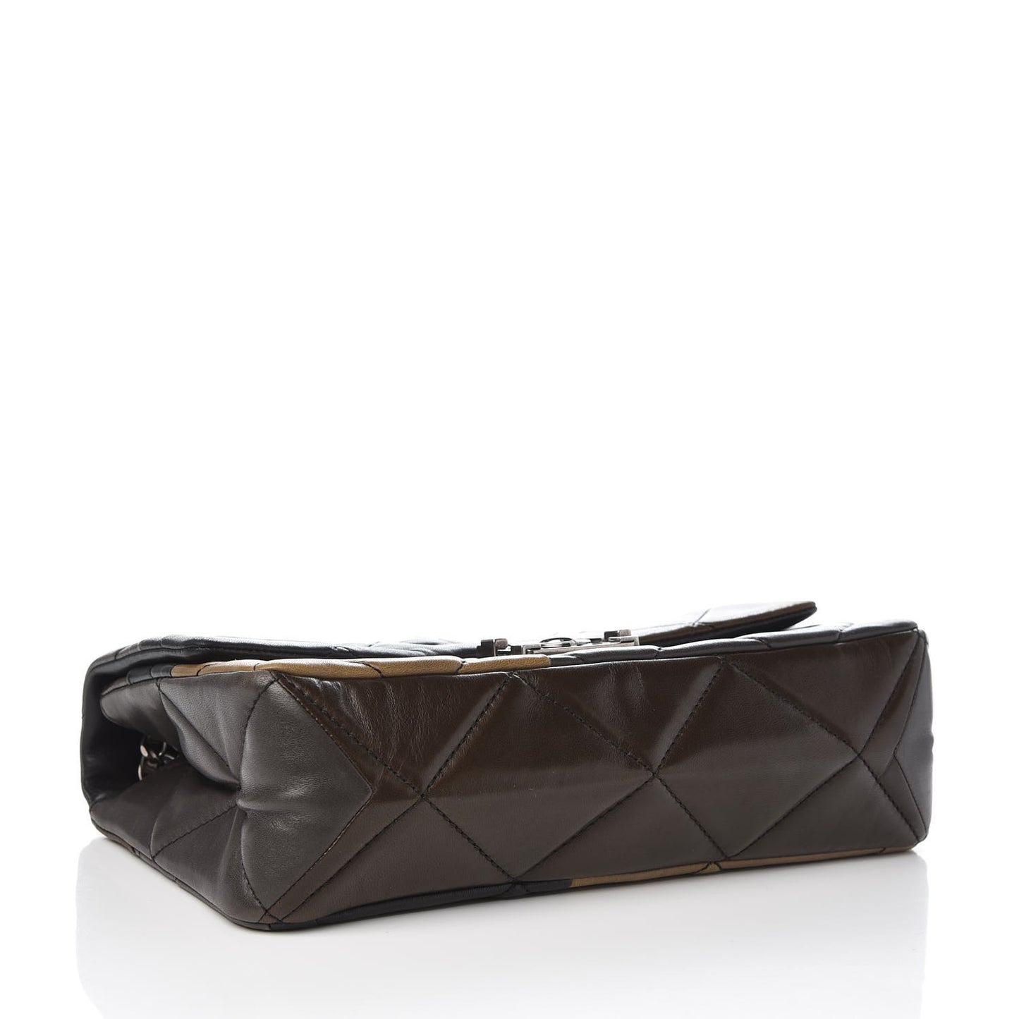 Lambskin Quilted Patchwork Boy Flap Brown