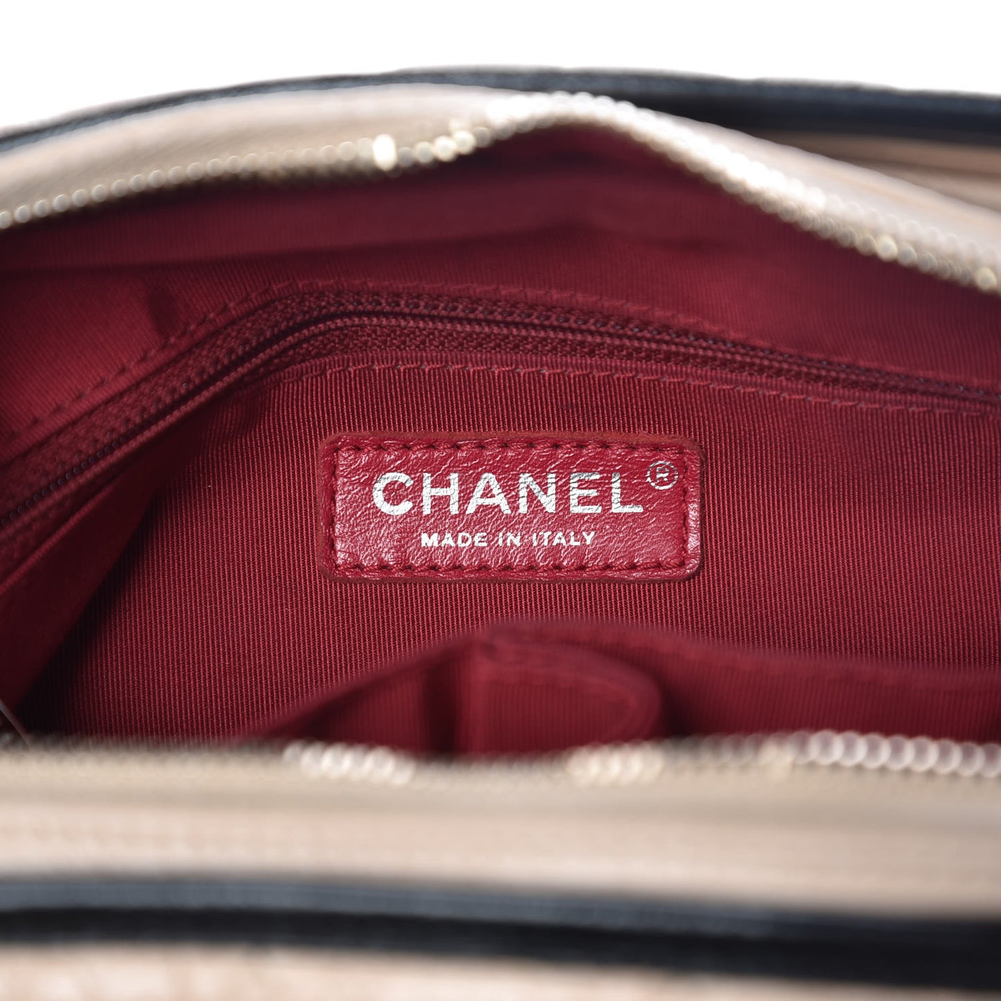 Aged Calfskin Quilted Medium Gabrielle Hobo Beige Black