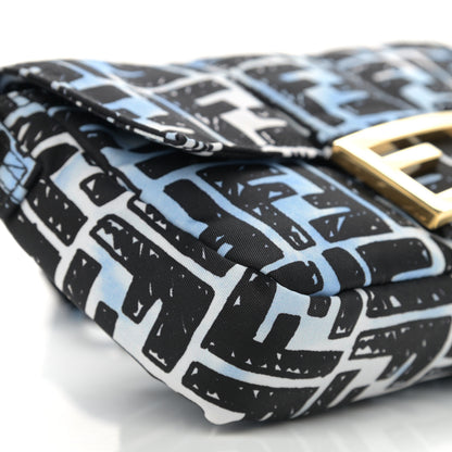 Fendi X JOSHUA VIDES Nylon FF Cloudy Mini Belt Baguette Bag White Celeste Black 9 of 13