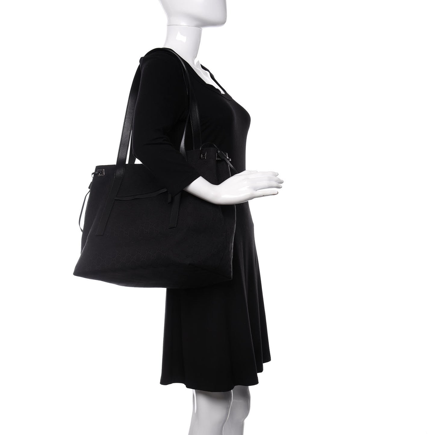 Monogram Drawstring Tote Black