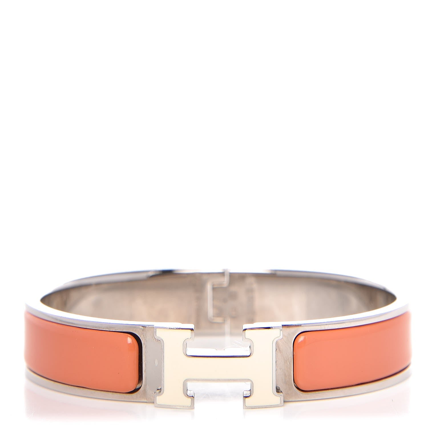Hermes Enamel Narrow Clic Clac H Bracelet PM Mango White 1 of 4