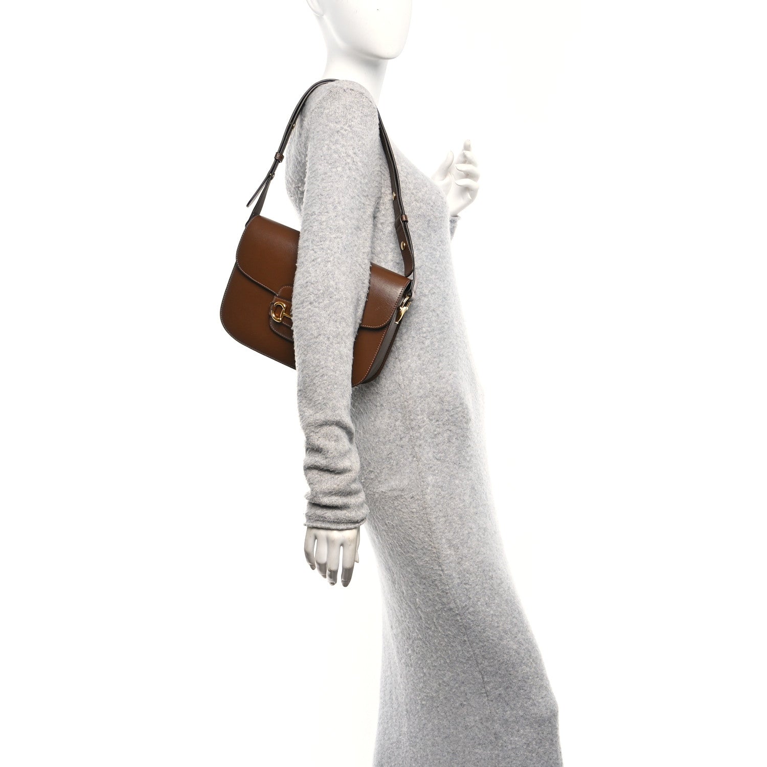 Gucci Azalea Calfskin Horsebit 1955 Shoulder Bag Brown Sugar 2 of 18