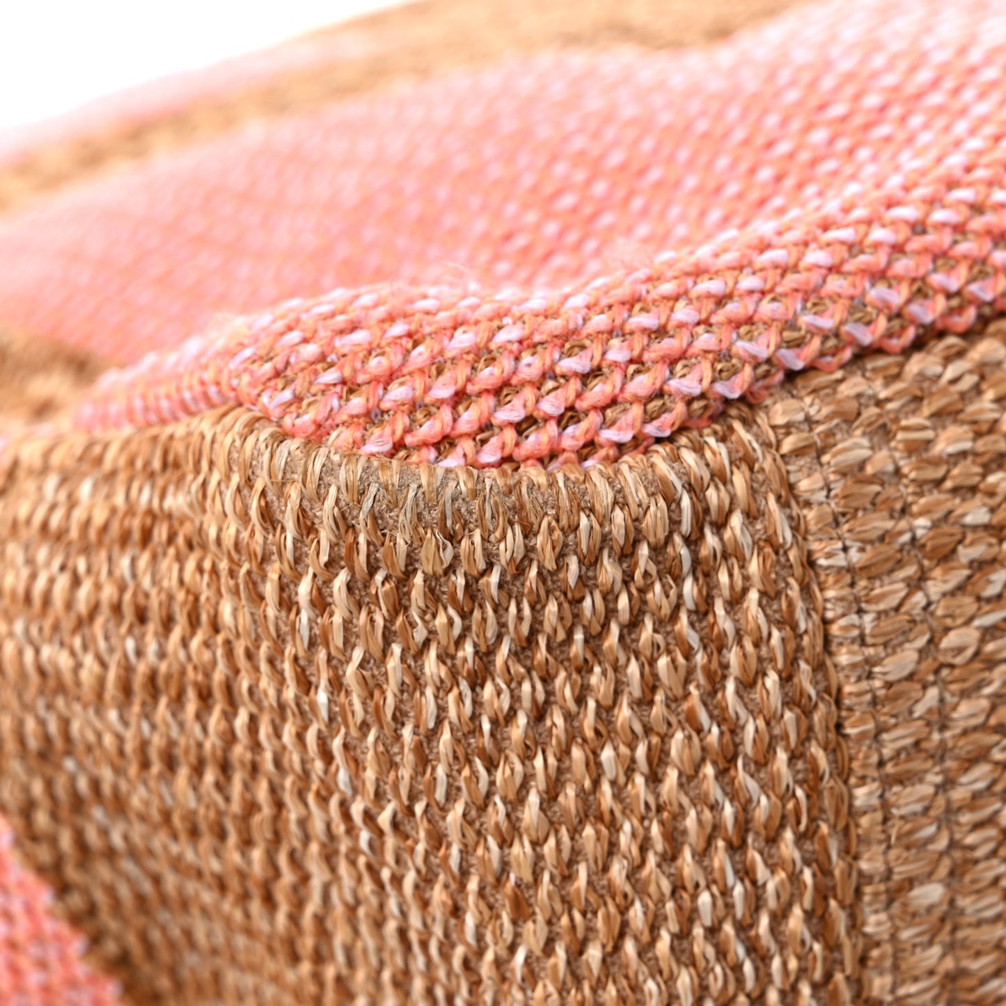 Mixed Fibers Large Shopping Bag Pink Beige