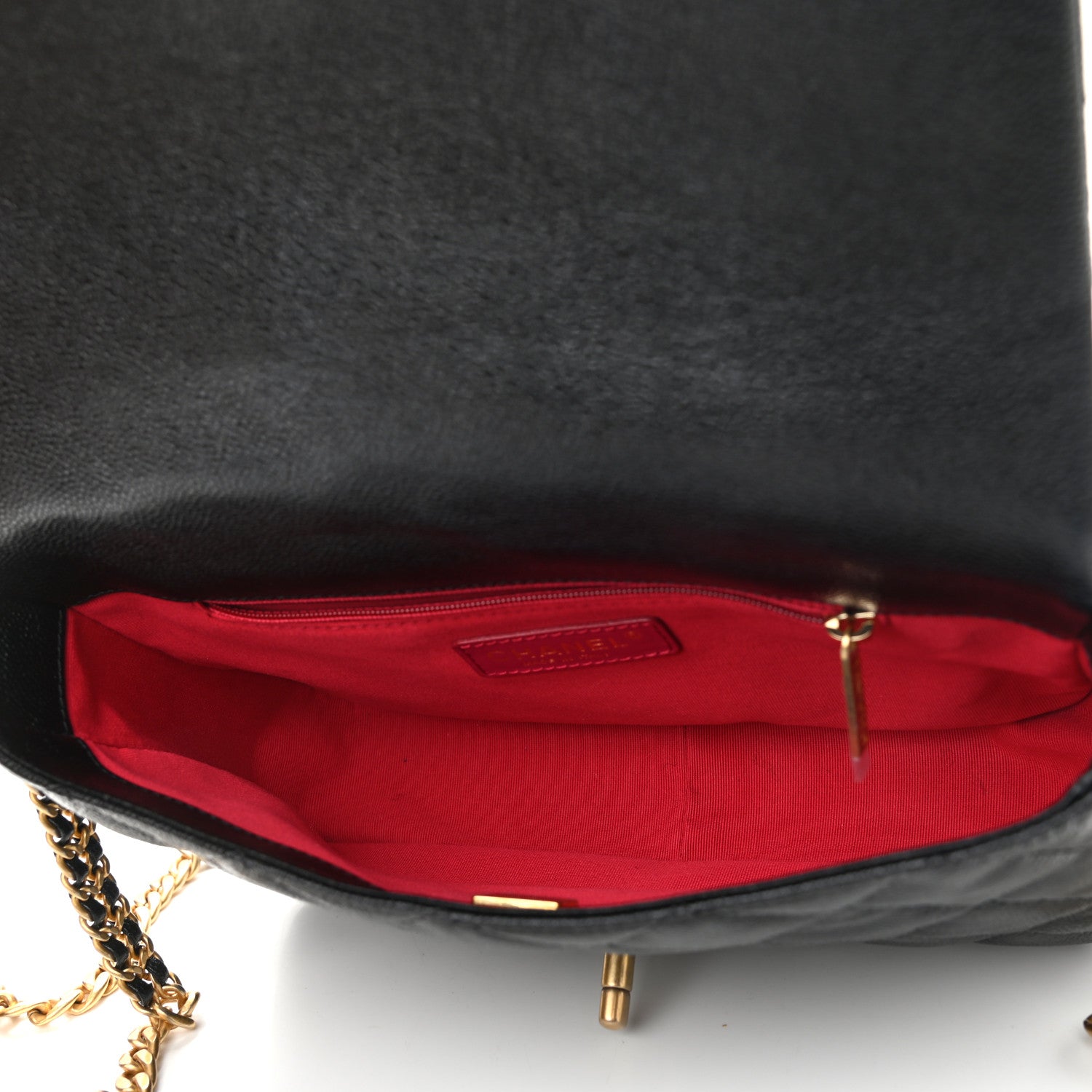 Chanel Shiny Caviar Quilted Large Chain Melody Flap Black 4 of 10