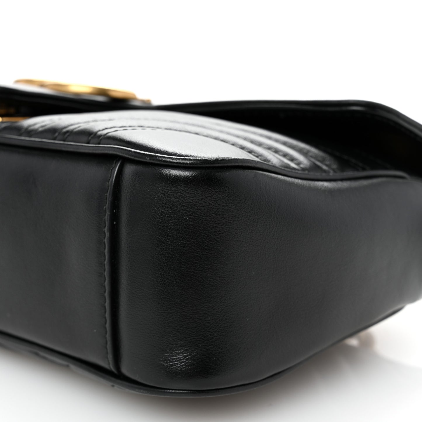 Calfskin Matelasse Small GG Marmont Shoulder Bag Black